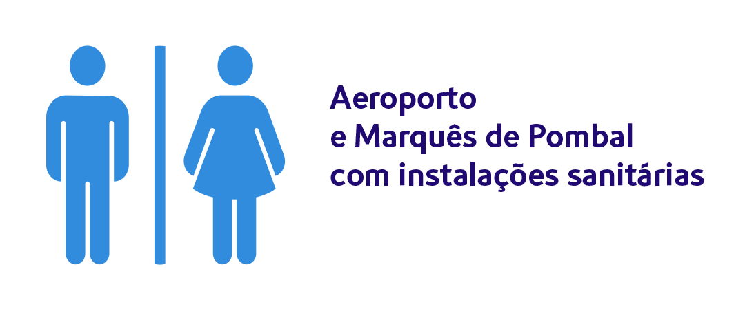 Aeroporto e Marquês de Pombal com Wc’s