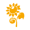 Icon constituído por um girassol que representa a linha Amarela