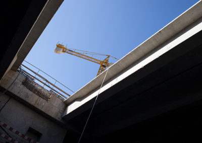 Trabalhos de construção da estação Reboleira