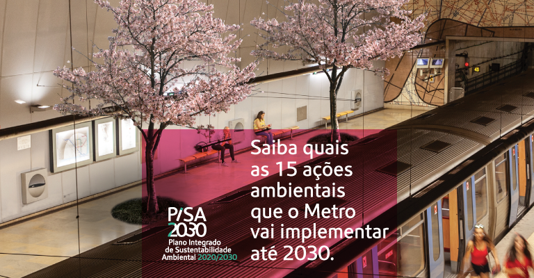 PISA 2030 - Saiba quais as 15 ações ambientais que o Metro vai implementar até 2030.