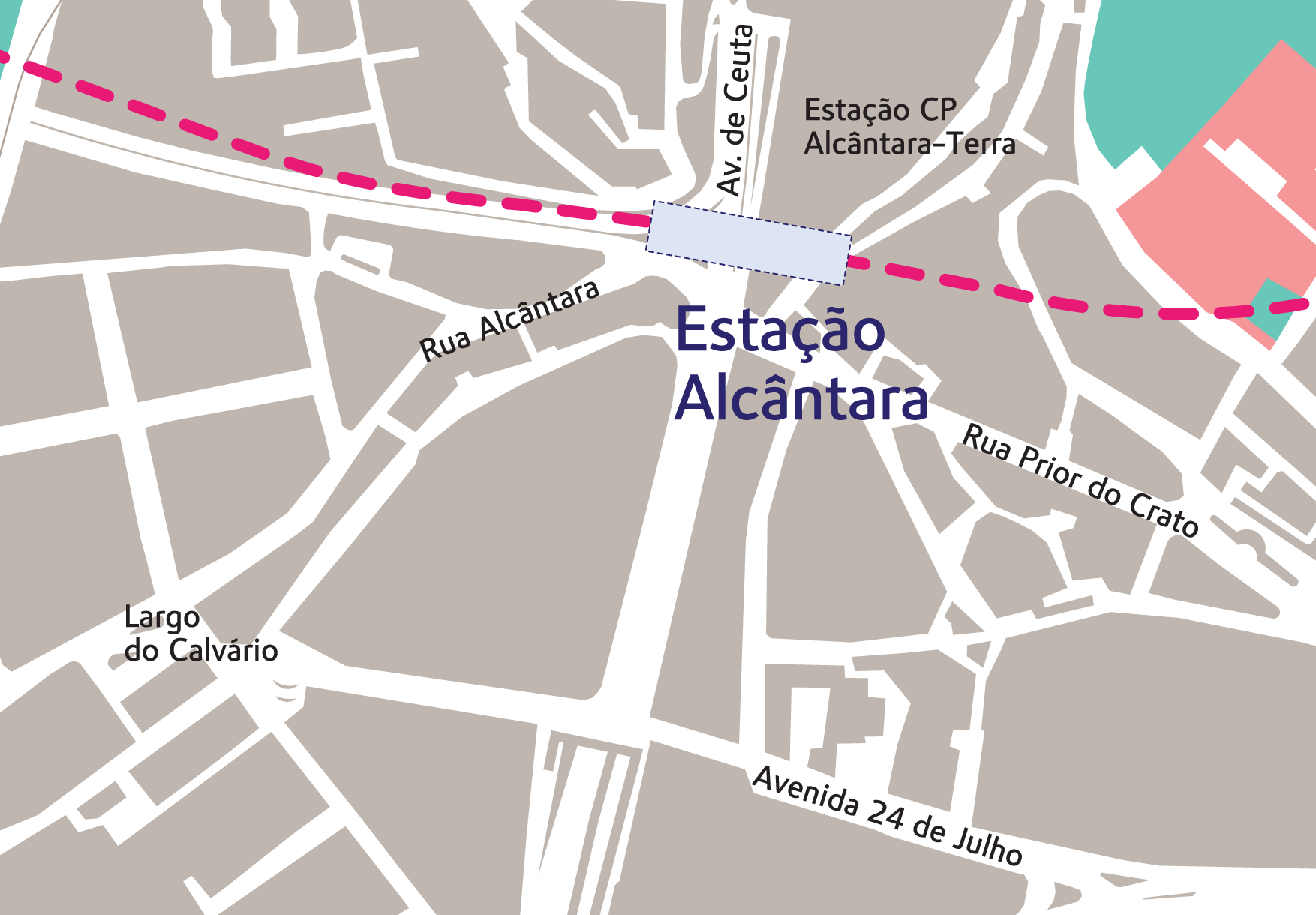 Zona de influência da estação Alcântara