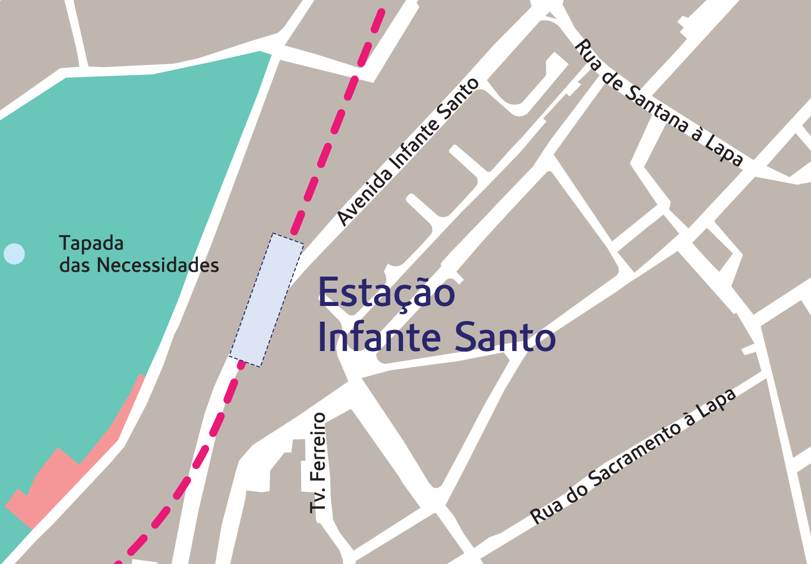 Zona de influência da estação Infante Santo