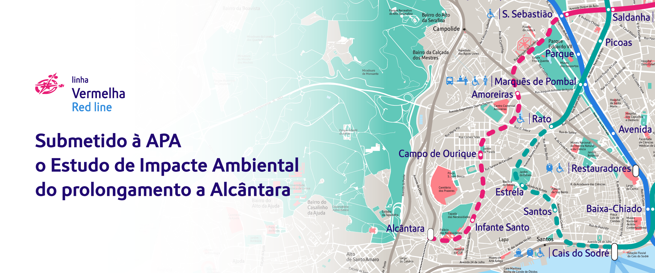 Metropolitano de Lisboa submete à APA Estudo de Impacto Ambiental da linha Vermelha até Alcântara