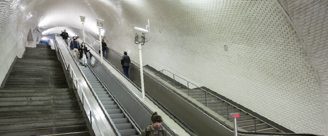 Escadas rolantes da estação Baixa-Chiado Escadas rolantes da estação Baixa-Chiado