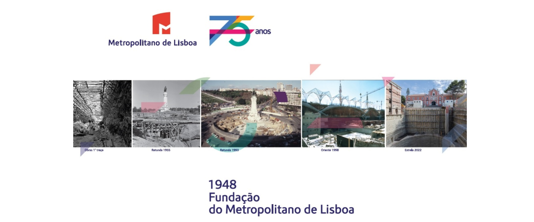 Imagem do Inteiro Postal relativo ao 75º Aniversário do Metropolitano de Lisboa