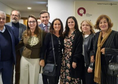 (da esquerda apara a direita) Eng.º Paulo Afonso (CARRIS), Eng.º Fernando Aniceto (EPCOL e TRANSPORT), Eng.ª Ana Lobato (CARRIS), Eng.º Paulo Afonso (AMT), Eng.ª Christine Alves (VIAPORTO), Eng.ª Sílvia Gentil (IPQ), Dra. Sandra Tavares (ML) e Dr.ª Isabel Pimenta (IMT).