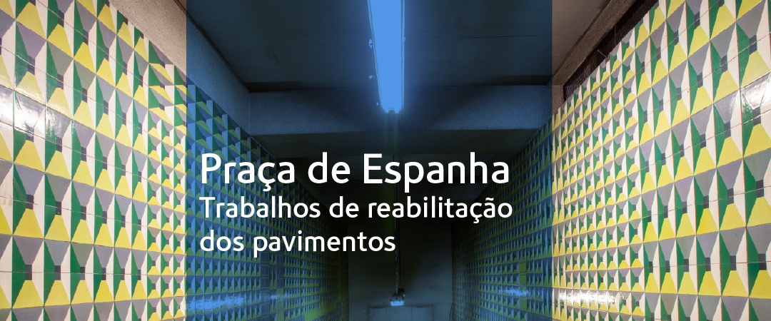 Praça de Espanha. Trabalhos de reabilitação dos pavimentos.