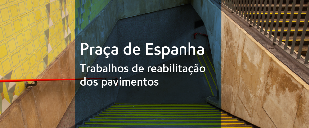 Praça de Espanha. Trabalhos de reabilitação dos pavimentos