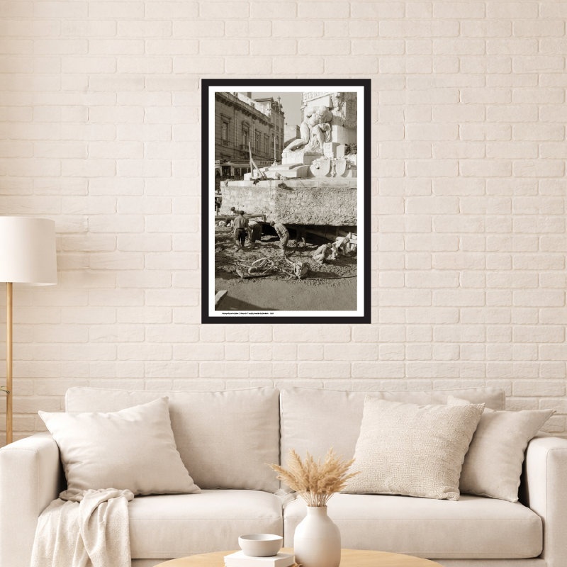 Poster A3 "Obras do 1º escalão do Metropolitano de Lisboa, Avenida da Liberdade,1955" - Image 2