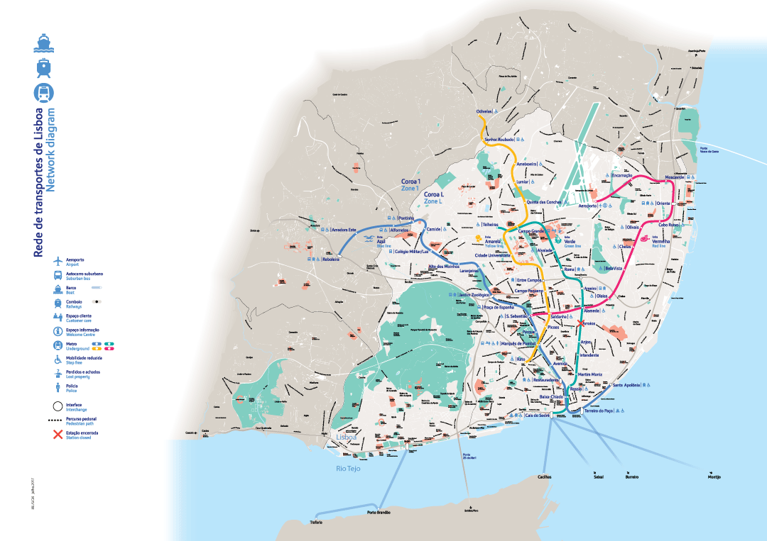 Mapas e diagramas - Metropolitano de Lisboa, E.P.E.