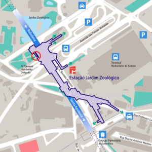 Mapa da estação Jardim Zoológico