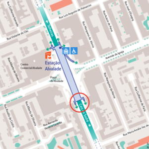 Mapa da estação Alvalade