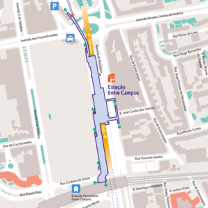Mapa da estação Entre Campos