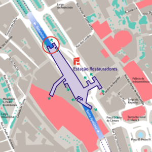 Mapa da estação Restauradores