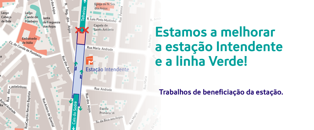 Trabalhos de beneficiação da estação Intendente