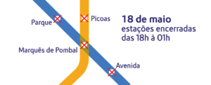 Parque, Picoas, Marquês de Pombal e Avenida encerradas no dia 18 de maio