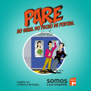 Pare ao sinal do fecho de portas.