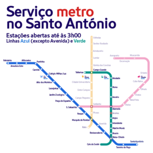Serviço Metro na noite de Sto. António 2019