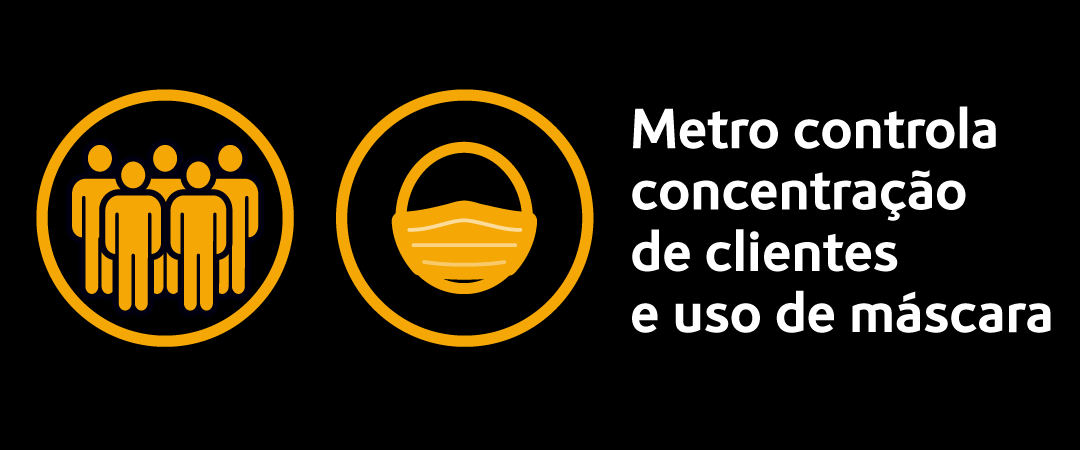 Metro controla concentração de clientes e uso de máscaras