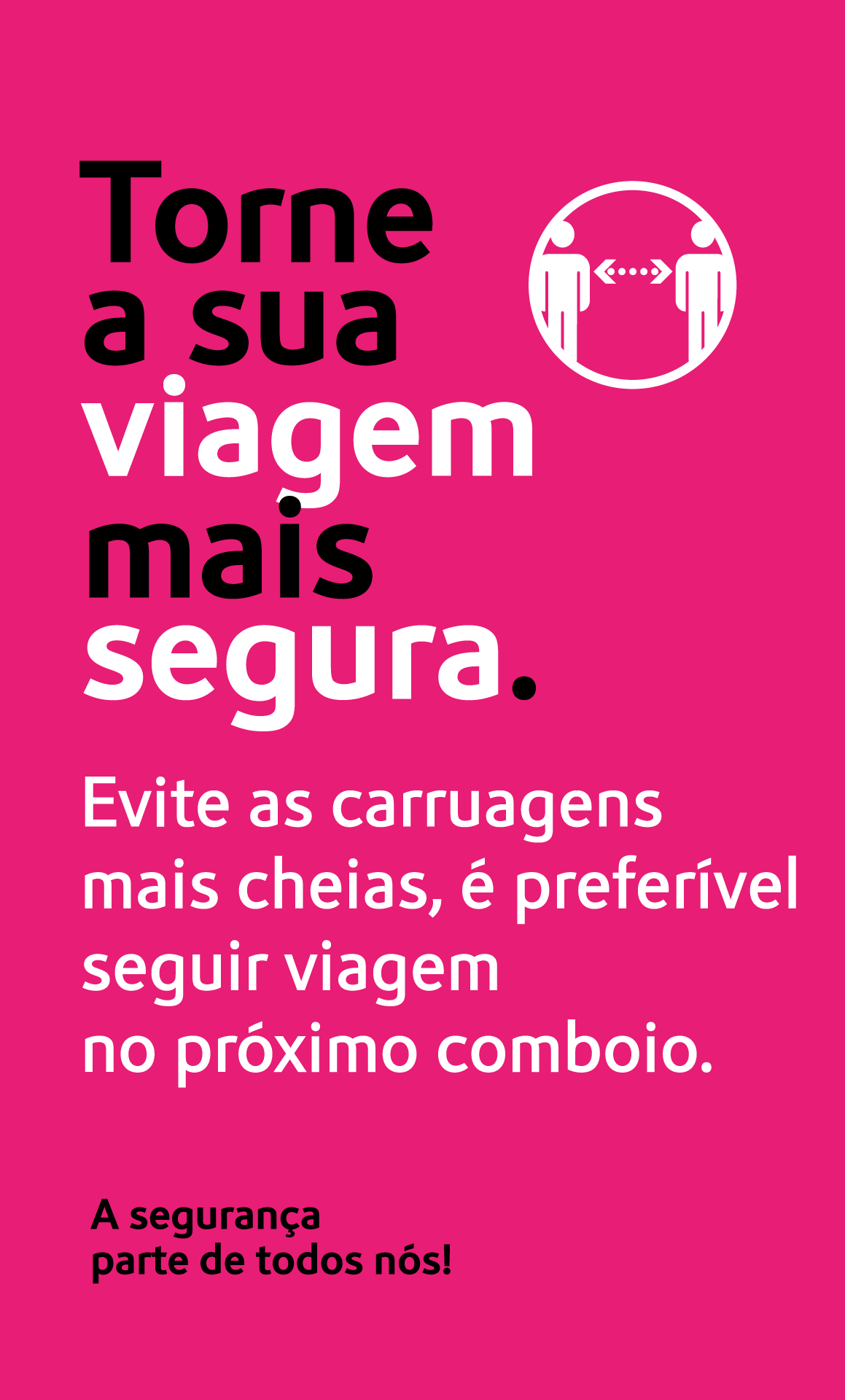 Evite as carruagens mais cheias. É preferível seguir viagem no próximo comboio