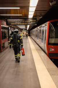 Simulacro na estação Laranjeiras