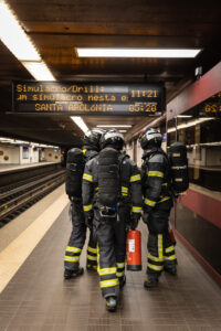Simulacro na estação Laranjeiras