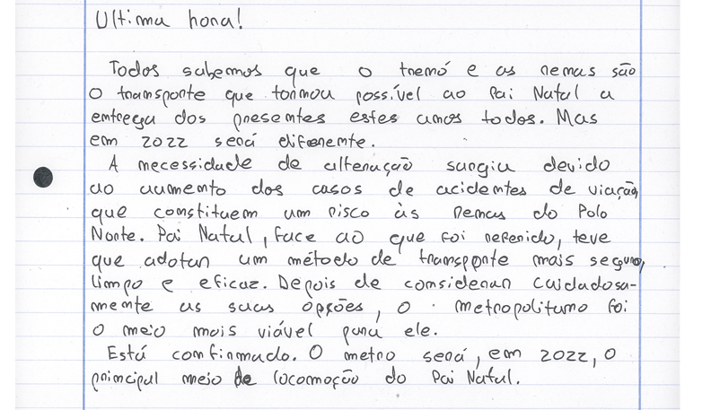 Carta Rafael, 18 anos
