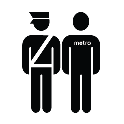 Aguarde a chegada do metro, em especial no período noturno, em locais bem iluminados e com visibilidade