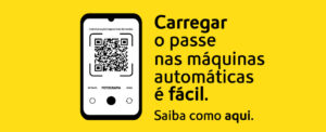 Carregar o passe nas máquinas automáticas é fácil.