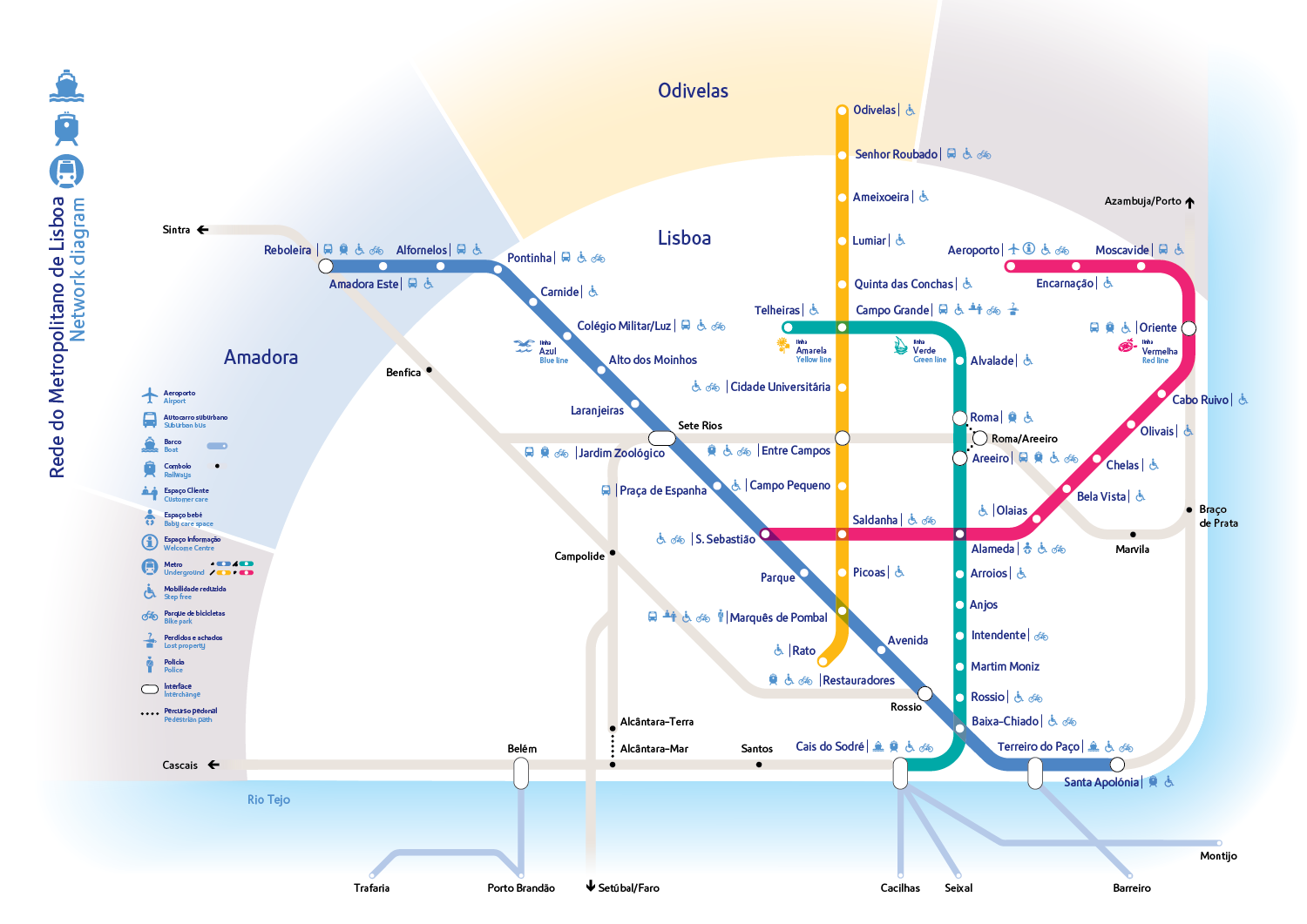 Diagrama de Rede Metro Lisboa